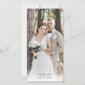 Minimalistische 2 Foto Hearts Wedding Dankeskarte (Vorderseite)