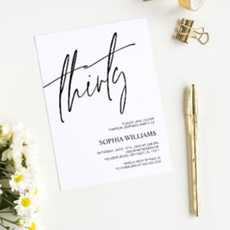 Minimalistische 30. Geburtstagseinladung Einladung