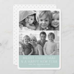 Minimalistische 3-Foto-Rounded Holiday Card Feiertagskarte