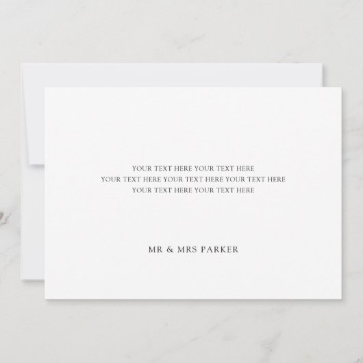 Minimalistische 3-Foto-Script-Hochzeit Danke-Karte Dankeskarte (Rückseite)