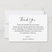 Minimalistische 3 Fotos Collage Hochzeit danke Kar Einladung (Rückseite)