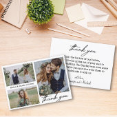 Minimalistische 3 Fotos Collage Hochzeit danke Karte