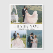 Minimalistische 3 Fotos Hochzeit danke Magnet (Vorderseite)