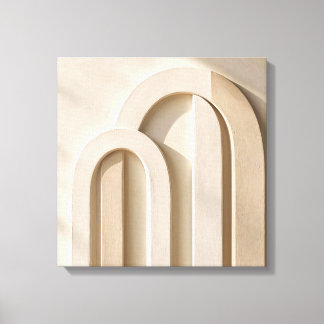 Minimalistische 3D-Architektur-Gipsbogen-Boho-Lein Leinwanddruck