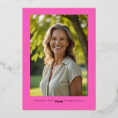 Minimalistische 40. Custom Foto Überraschung Gebur Folieneinladung (Rückseite)