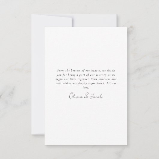 Minimalistische 4-Foto Hochzeit Dankeskarte (Rückseite)