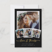 Minimalistische 4-Foto-Liebe und Dankesworte Dankeskarte (Vorderseite)