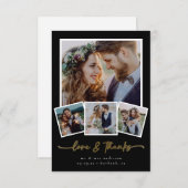 Minimalistische 4-Foto-Liebe und Dankesworte Dankeskarte (Vorne/Hinten)