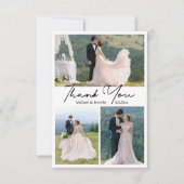Minimalistische 4 Fotos Collage Hochzeit danke Karte (Vorderseite)