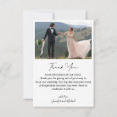 Minimalistische 4 Fotos Collage Hochzeit danke Karte (Rückseite)