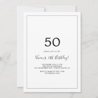 Minimalistische 50. Geburtstagsfeier