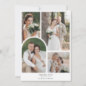 Minimalistische 5-Foto-Arch-Hochzeit Ankündigung (Vorderseite)