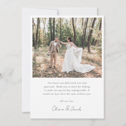 Minimalistische 5-Foto-Arch-Hochzeit Ankündigung (Rückseite)