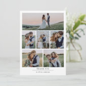 Minimalistische 6 Foto Hochzeit Dankeskarte (Stehend Vorderseite)