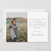 Minimalistische 6-Foto-Kalligrafie-Hochzeit Dankeskarte (Rückseite)