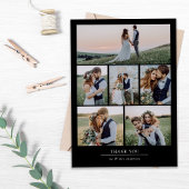 Minimalistische 7 Foto Hochzeit Dankeskarte