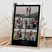 Minimalistische 7 Foto Hochzeit Dankeskarte