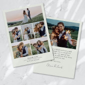 Minimalistische 7 Foto Hochzeit Dankeskarte