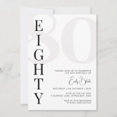 Minimalistische 80. Geburtstagsparty Einladung (Vorderseite)