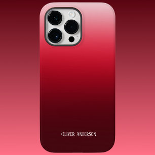 Minimalistische Abblendung reiner Rottöne mit Name Case-Mate iPhone 14 Pro Max Hülle