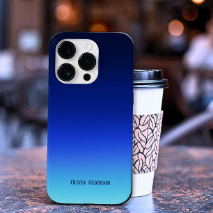 Minimalistische Abblendung tief blau bis Aqua mit Case-Mate iPhone 14 Pro Hülle