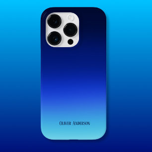 Minimalistische Abblendung tief blau bis Aqua mit Case-Mate iPhone 14 Pro Hülle