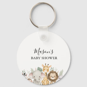 Minimalistische Abenteuer-Waldtiere-Baby-Party Schlüsselanhänger