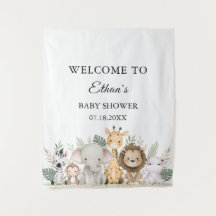 Minimalistische Abenteuer-Waldtiere-Baby-Party