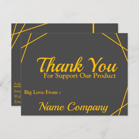 Minimalistische, aber elegante Thankyou-Karte (Vorne/Hinten)