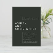 Minimalistische Abgeschiedene Namen Einladung (Stehend Vorderseite)