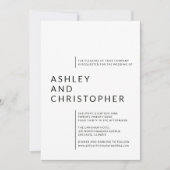 Minimalistische Abgeschiedene Namen Einladung (Vorderseite)