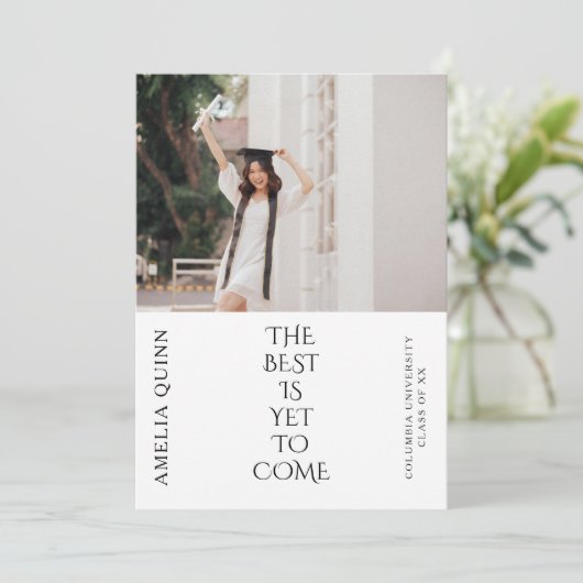 Minimalistische Abschluss-Ankündigungskarte Einladung (Stehend Vorderseite)