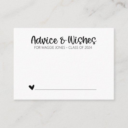 Minimalistische Abschluss-Beratungskarten für das  Hinweiskarte (Vorderseite)