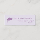 Minimalistische Abschluss Icon Name Card Lila Mini Visitenkarte (Vorderseite)