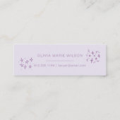 Minimalistische Abschluss Icon Name Card Lila Mini Visitenkarte (Rückseite)