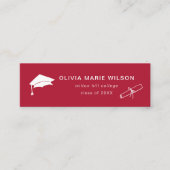 Minimalistische Abschluss Icon Name Card Rot Mini Visitenkarte (Vorderseite)