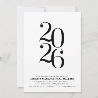 Minimalistische Abschlussfeier-Einladung 2026 Einladung