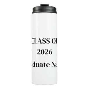 Minimalistische Abschlussflasche Klasse 2026 Thermosbecher