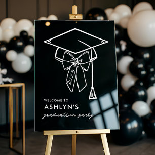 Minimalistische Abschlussmütze mit Schleife Willko Acrylschild
