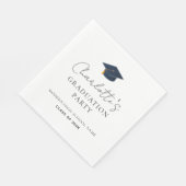Minimalistische Abschlussmütze & Universitätsname Serviette (Ecke)