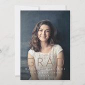 Minimalistische ABSOLVENT-Foto-Abschluss-Party Einladung (Vorderseite)