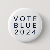 Minimalistische Abstimmung Blue Kamala Harris 2024 Button (Vorderseite)