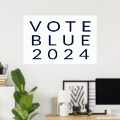 Minimalistische Abstimmung Blue Kamala Harris 2024 Poster (Heimbüro)