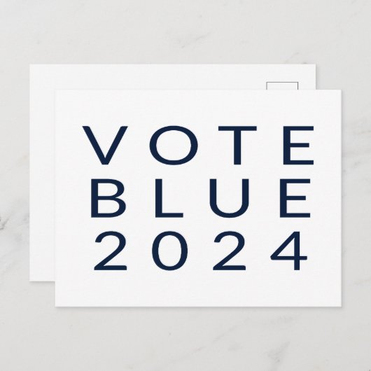 Minimalistische Abstimmung Blue Kamala Harris 2024 Postkarte (Vorne/Hinten)