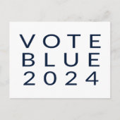 Minimalistische Abstimmung Blue Kamala Harris 2024 Postkarte (Vorderseite)