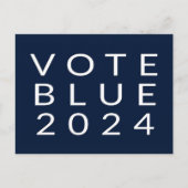 Minimalistische Abstimmung Blue Kamala Harris 2024 Postkarte (Vorderseite)