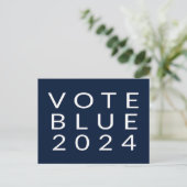 Minimalistische Abstimmung Blue Kamala Harris 2024 Postkarte (Stehend Vorderseite)