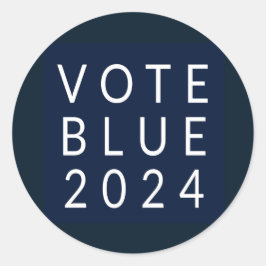 Minimalistische Abstimmung Blue Kamala Harris 2024 Runder Aufkleber