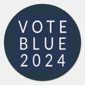 Minimalistische Abstimmung Blue Kamala Harris 2024 Runder Aufkleber (Vorderseite)