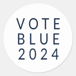 Minimalistische Abstimmung Blue Kamala Harris 2024 Runder Aufkleber
